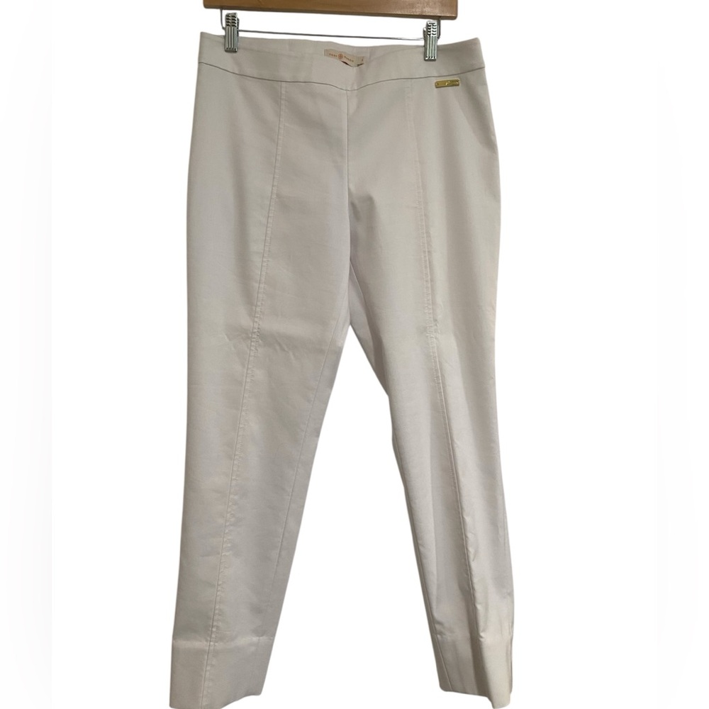 Tory Burch white dress pants side zip split hem women’s sz 8